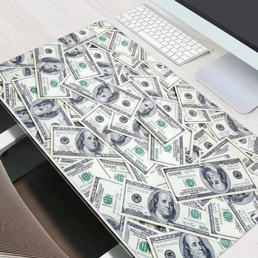 Gaming Laptop Dollar Printing Desk Mat Wrist Pad Mouse Pc Accessories Table Pads Deskmat Gamer Cabinet Keyboard Keycaps Mausepad