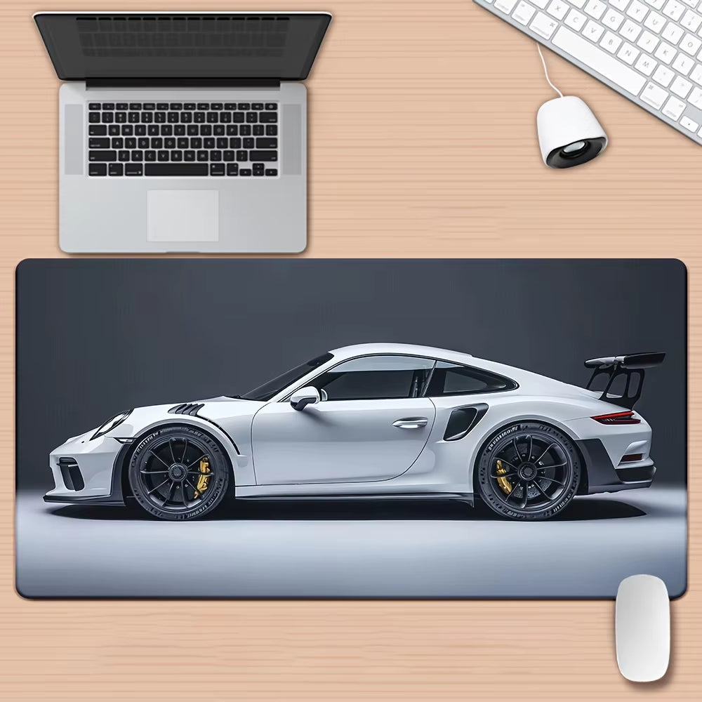 High Printed Car Pattern Game Mouse Pad , Anti-Slip Rubber Base Extended Desk Mat for Gamer Office Use Computer Accessories