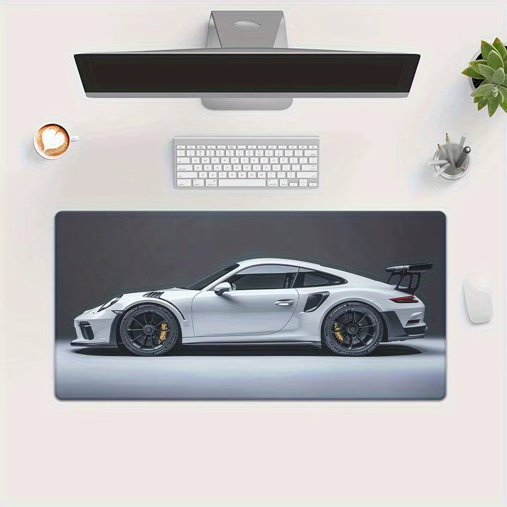 High Printed Car Pattern Game Mouse Pad , Anti-Slip Rubber Base Extended Desk Mat for Gamer Office Use Computer Accessories