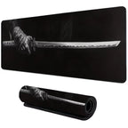 Samurai Sword Mouse Pad Large Mousemat Computer Gamer Office Stitched Edge Keyboard Desk Mat Washable Non-Slip