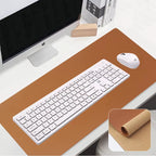 XXL Mouse Pad Eco Cork Desk Pad Large Mouse Mat Non-Slip with Stitched Edges Leather Desk Mat Computer Keyboard Mouse Pad